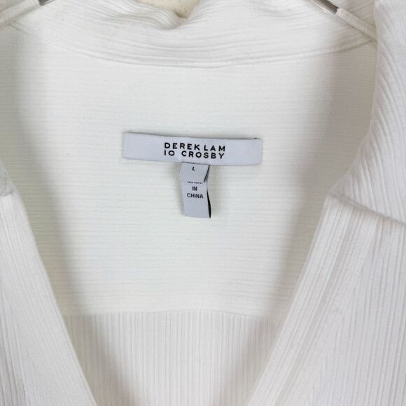 Derek Crosby 28 White Collared Blouse Button Down Long Sleeve XL - Picture 2 of 6